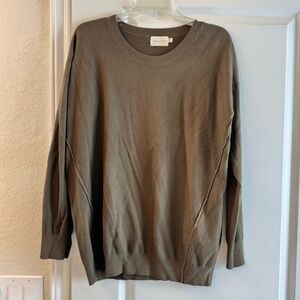 Dreamers Tan Crewneck Sweater Lightweight Knit